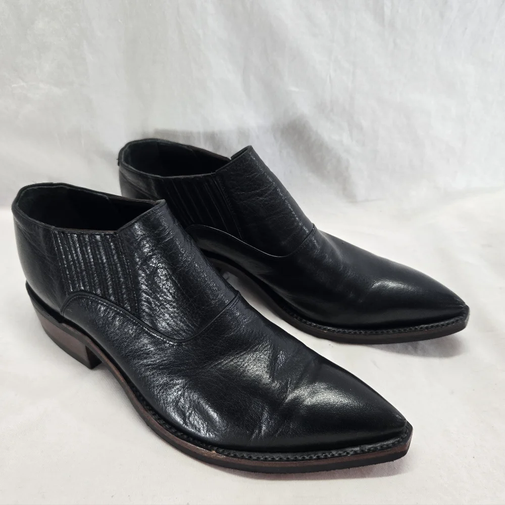 Tony Murga Size 11D Black Leather Custom Handmade Ankle Boots